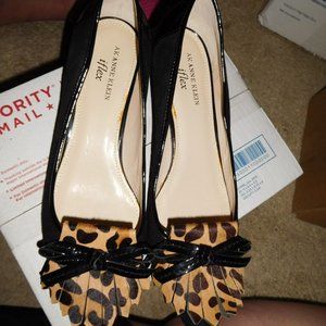9M ANNE KLEIN IFLEX Mann8 black leopard print tass